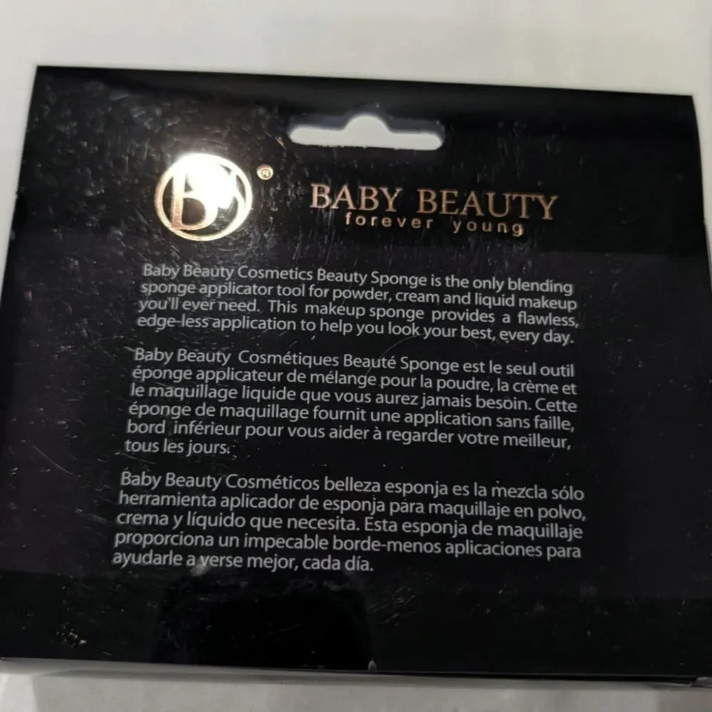 Baby beauty 3 Pc Beauty Makeup Black/Pink Sponge Blender Foundation Puff